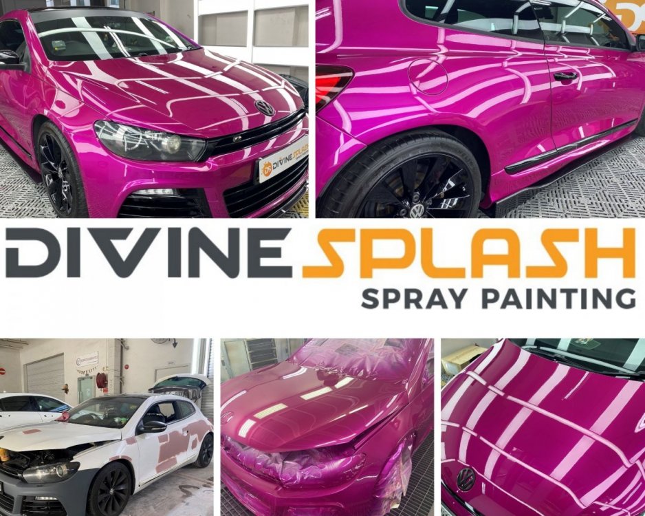 Divinesplash.com car spray singapore car spray painting service. Pink scirocco VW Scirocco Divine Splash painting. Mk5 pink purple. purple pink scirocco singapore. VW Scirocco R pink..jpg