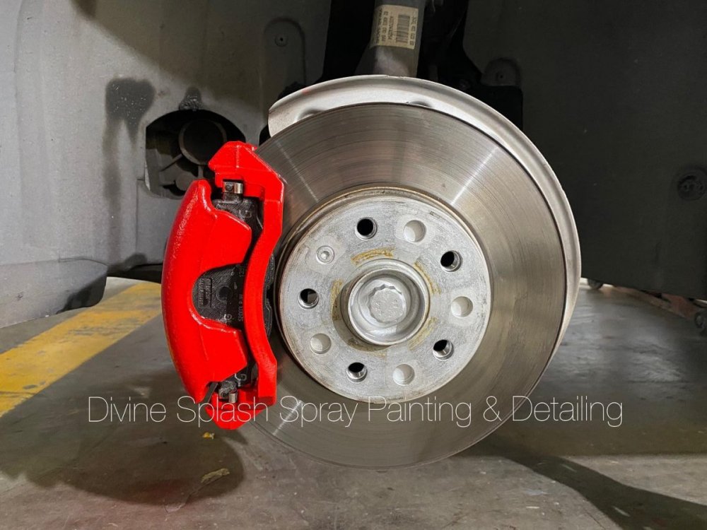 red caliper spray painting sg. divine splash car spray . car spray service divinesplash.com red bbk.jpg