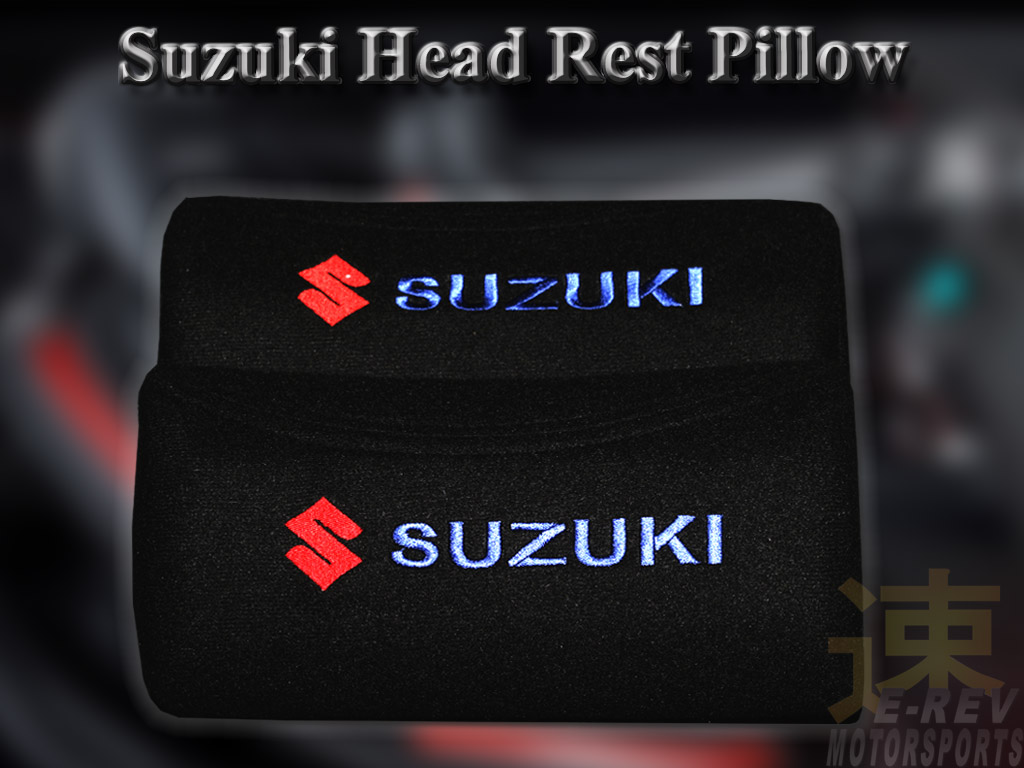 Suzuki Logo Black Head Rest 