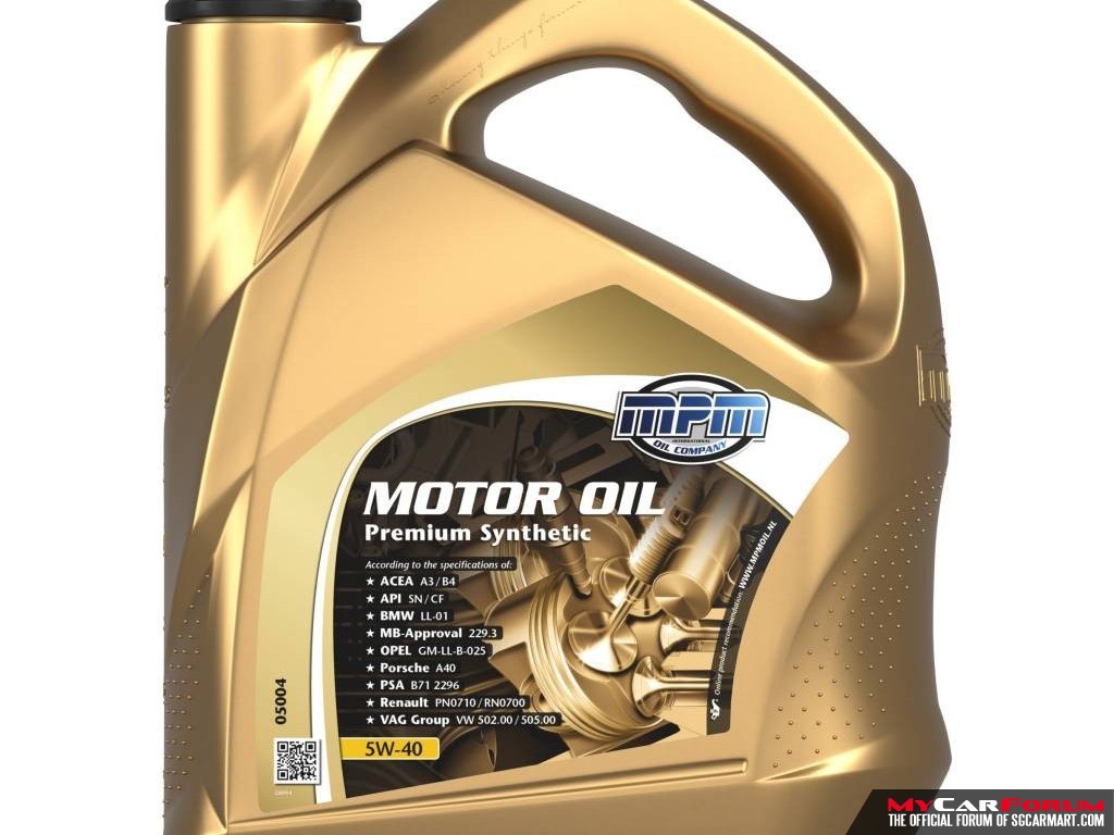 MPM Motor Oil 5W40 Premium Synthetic Car Servicing Package