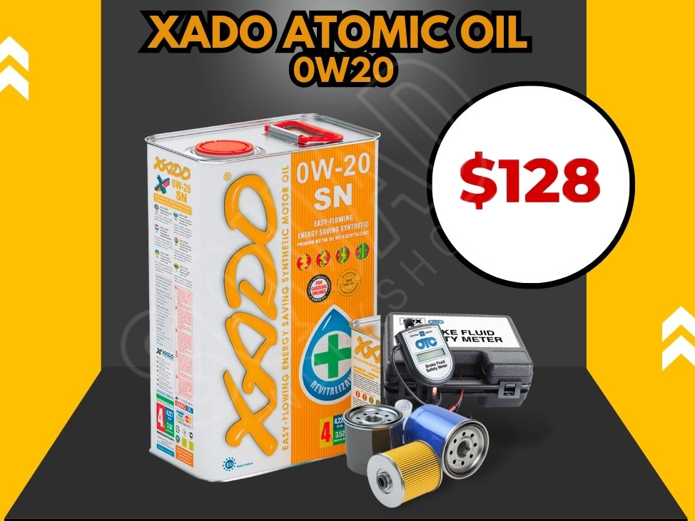 XADO Atomic Oil 0W20 4L Vehicle Servicing Package (Hybrid)