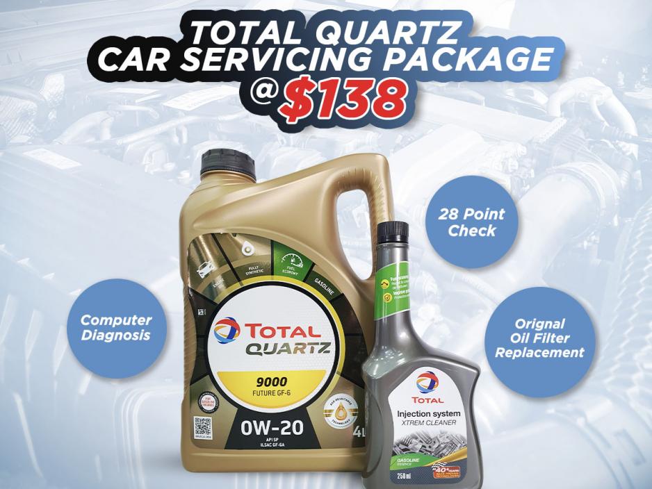 Total Quartz 9000 Future GF6 0W-20 4L Vehicle Servicing Package