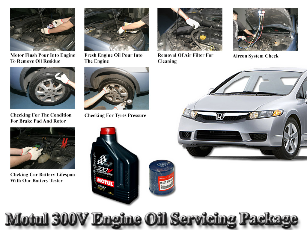 Honda Civic FD Motul 300V Power Racing 5W30 Engine Oil Servicing