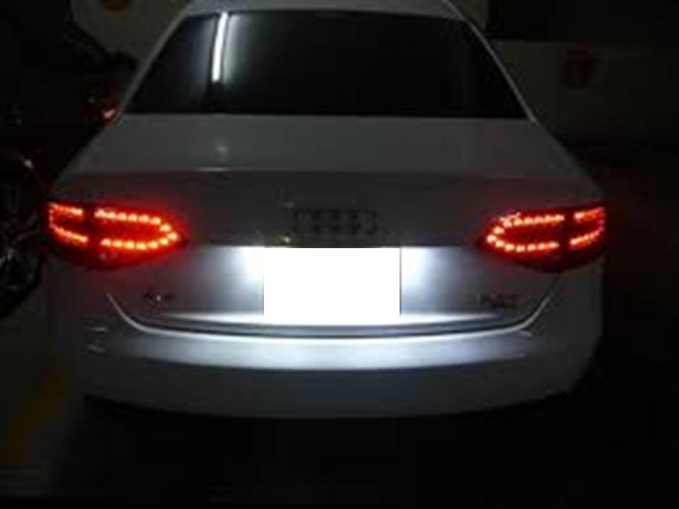 Audi A4 LED License Plate White Light Conversion