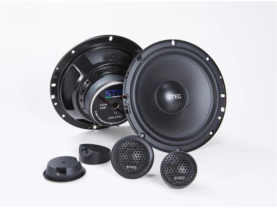 STEG LEO650C 2-Way Component Speakers (With Musway D1S 4-Ch Amplifier)