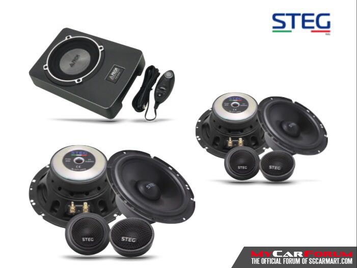 STEG SQ650C 2-Way Component Speakers (With Prism CS-6 MII Active Woofer)